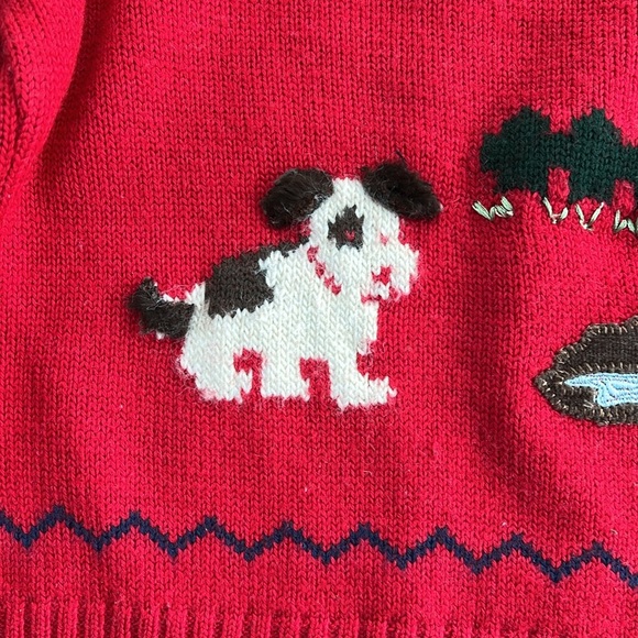 Pili Carrera wool blend dog and dog house vintage sweater - Picture 3 of 6